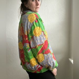 Vintage Sun & Chain Patterned Windbreaker